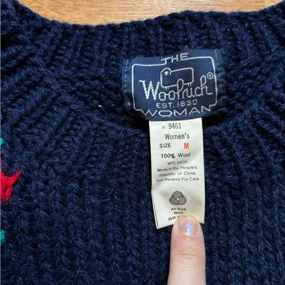 Vintage 90’s Woolrich Wool Dog Sweater - Picture 2 of 6